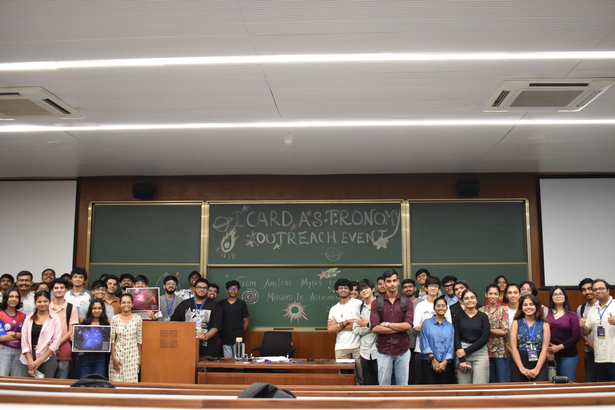 Participants and organizers at the ICARD astronomy outreach event at Ahmedabad University