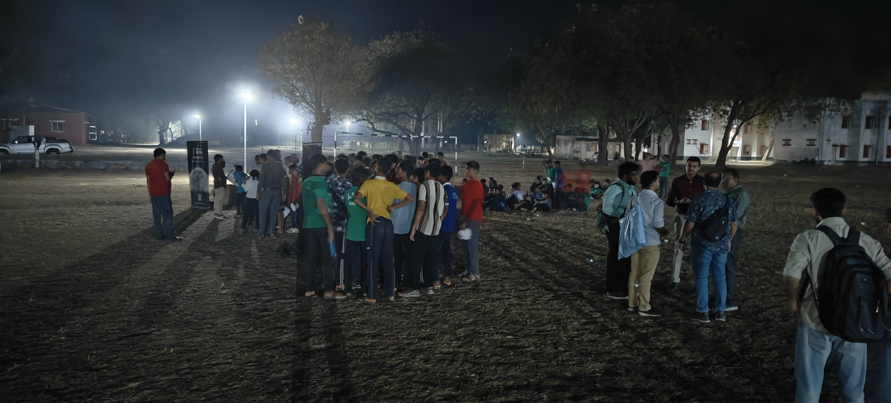 Night sky observation session at JNV Khatlal